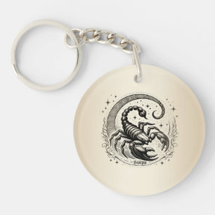 Scorpion Crescent Moon Astrology Zodiac Scorpio Key Ring