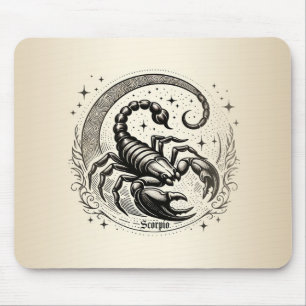 Scorpion Crescent Moon Astrology Zodiac Scorpio Mouse Mat