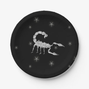 Scorpion  Design Black Paper Plate