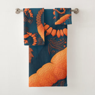 Scorpion Geometric Colourful Personalised Pattern Bath Towel Set