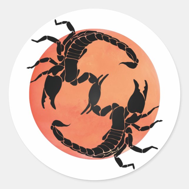 Scorpion Tribal Graphic Design Classic Round Sticker (Front)