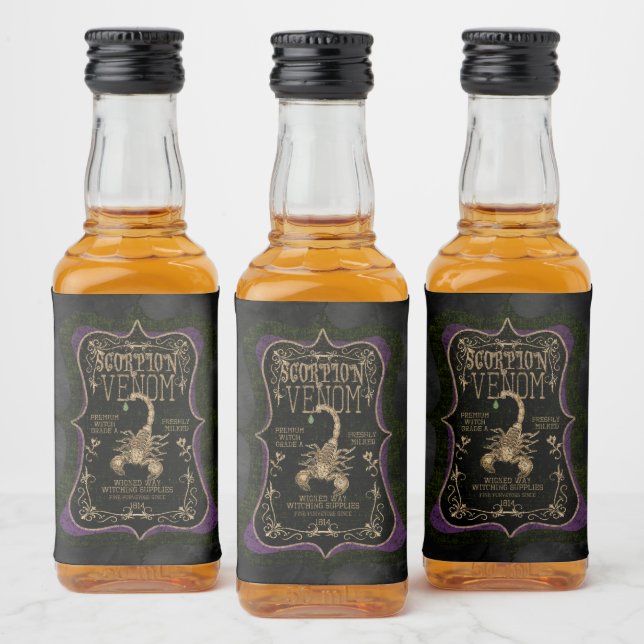 Scorpion Venom Gothic Apothecary Halloween  Liquor Bottle Label (Bottles)