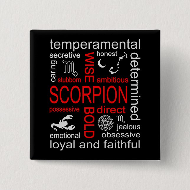 Scorpion Zodiac Sign 15 Cm Square Badge (Front)