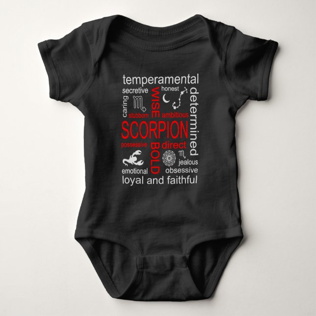 Scorpion Zodiac Sign Baby Bodysuit (Front)