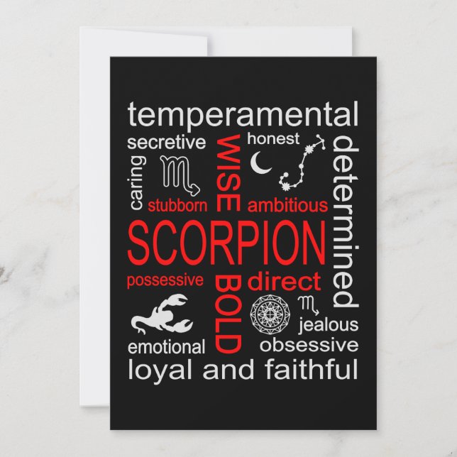 Scorpion Zodiac Sign Invitation (Front)