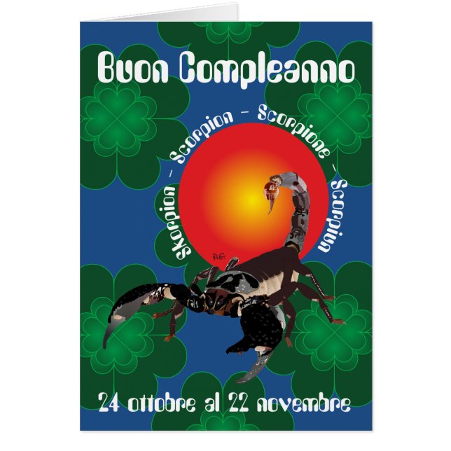 Scorpione 24 ottobre al 22 nov. Biglietti d'auguri (Front)