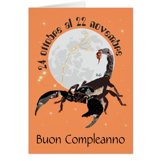Scorpione 24 ottobre al 22 nov. Biglietti d'auguri (Front)