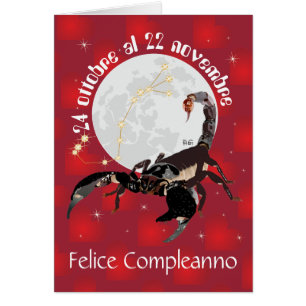 Scorpione 24 ottobre al 22 nov. Biglietti d'auguri