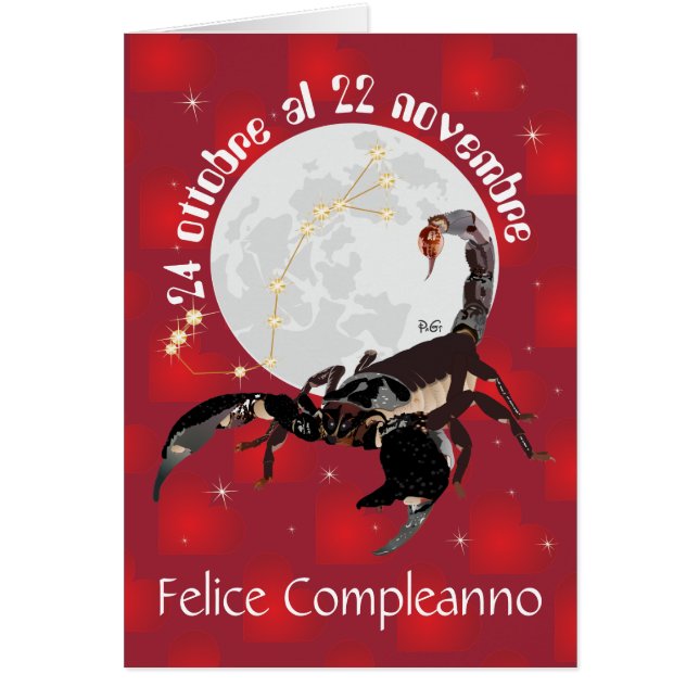 Scorpione 24 ottobre al 22 nov. Biglietti d'auguri (Front)