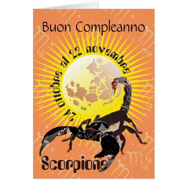 Scorpione 24 ottobre al 22 nov. Biglietti d'auguri (Front)
