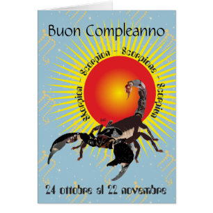 Scorpione 24 ottobre al 22 nov. Biglietti d'auguri