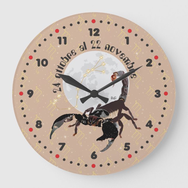 Scorpione 24 ottobre al 22 novembre Orologio Large Clock (Front)
