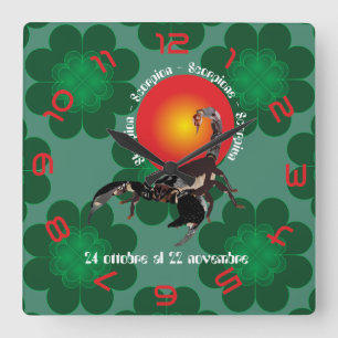 Scorpione 24 ottobre al 22 novembre Orologio Square Wall Clock