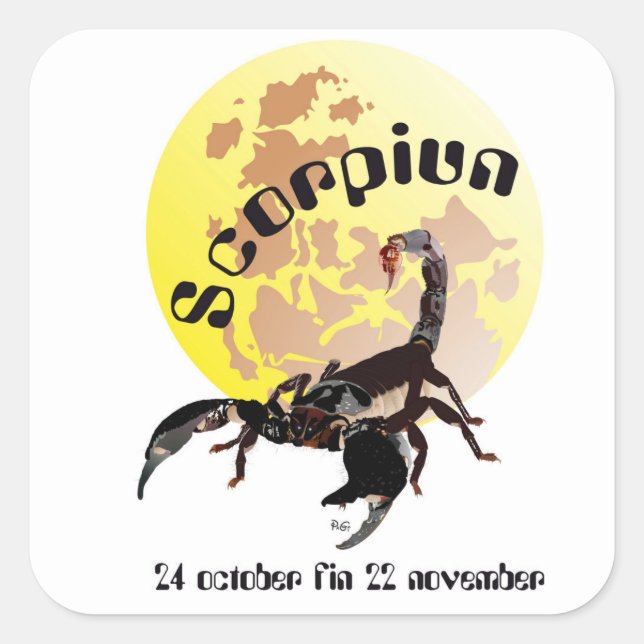 Scorpiun 24 october fin 22 november Aufkleber Square Sticker (Front)