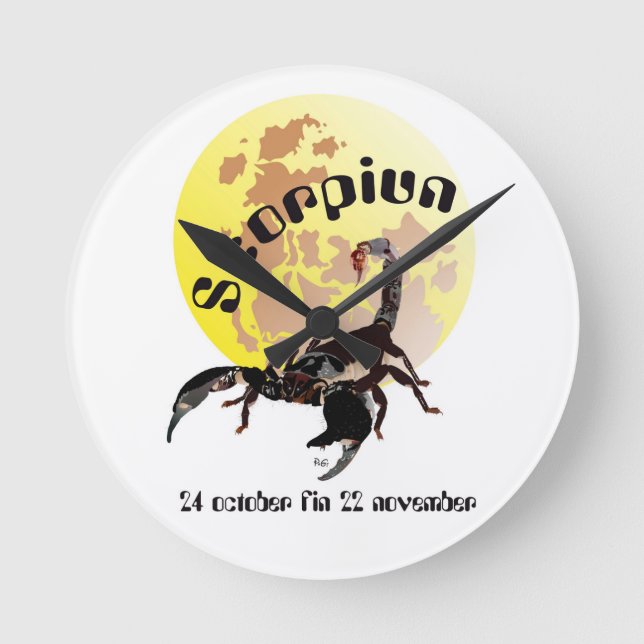 Scorpiun 24 october fin 22 november Uhr Round Clock (Front)