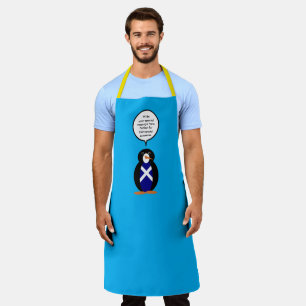 Scot Flag Talking Ms Penguin Personalised Apron