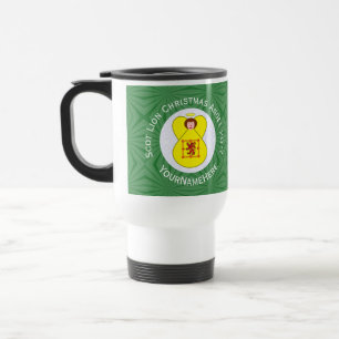 Scot Lion Rampant Angel Christmas Flag Personalise Travel Mug