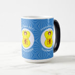 Scot Lion Rampant Angel Hanukkah Flag Personalised Magic Mug<br><div class="desc">Magic morphing mug features a Scot or Scottish Lion Rampant Flag Angel, dressed in the flag of the Scotland Lion Rampant, inside a white, fractal circle of squiggly squares. The circle is on a blue fractal background of squiggly squares. Add a name, holiday, and year to personalise your mug as...</div>
