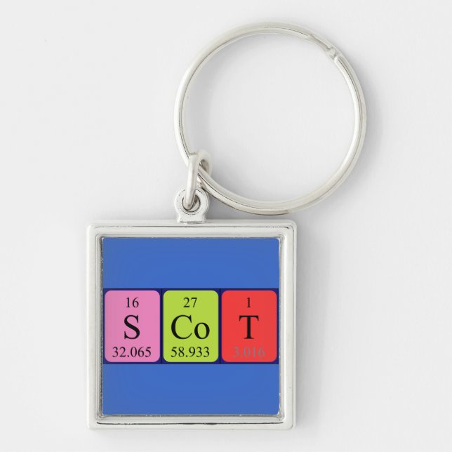 Scot periodic table name keyring (Front)