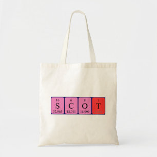 Scot periodic table name tote bag