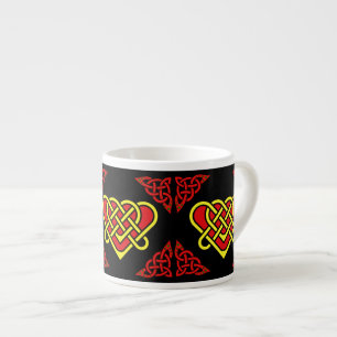 Scotalnd Celtic/gold/red braided heart, black Espresso Cup