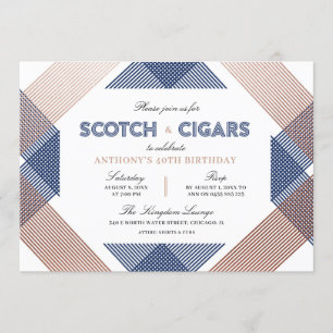 Scotch and Cigars Mens Birthday Invitation