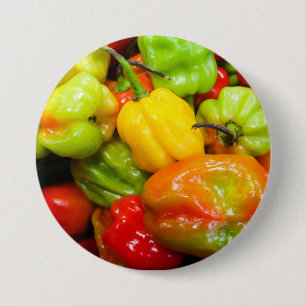 Scotch Bonnet Chilli Peppers 7.5 Cm Round Badge