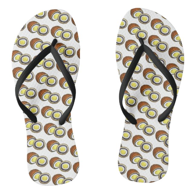 Scotch Egg UK British Food Yorkshire England Flip Flops (Footbed)