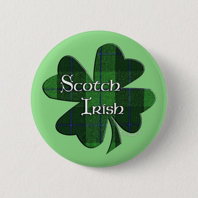 Scotch Irish shamrock 6 Cm Round Badge (Front)