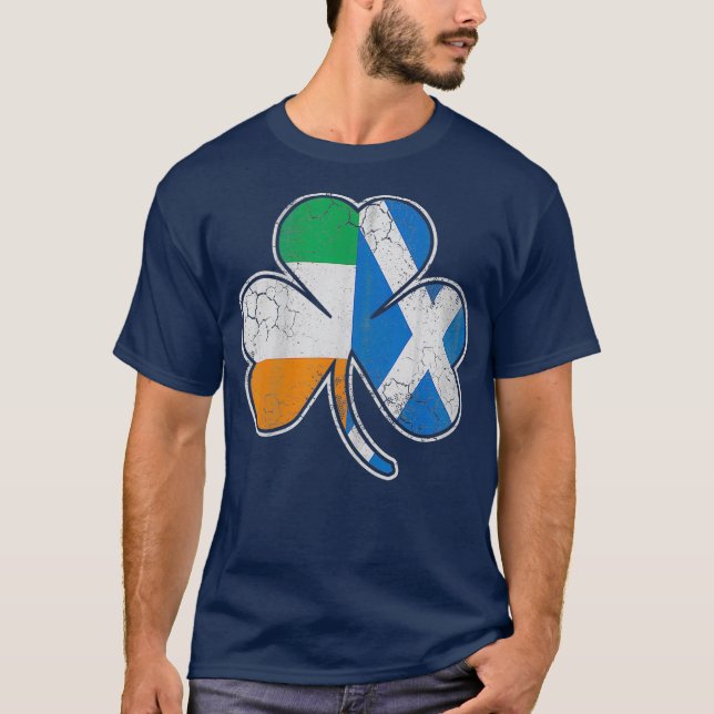 Scotch Irish Shamrock Scottish St Patricks Day T-Shirt (Front)