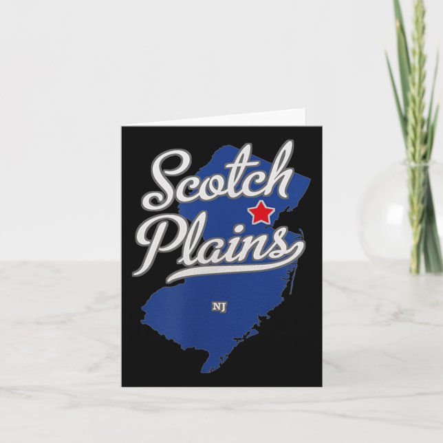 Scotch Plains New Jersey Nj Map  Card (Front)