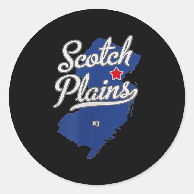 Scotch Plains New Jersey Nj Map  Classic Round Sticker (Front)