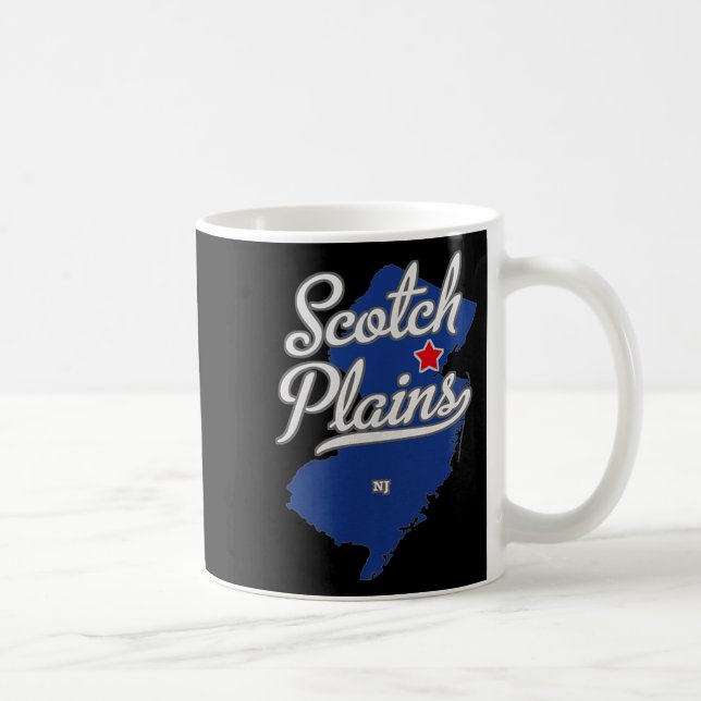 Scotch Plains New Jersey Nj Map  Coffee Mug (Right)