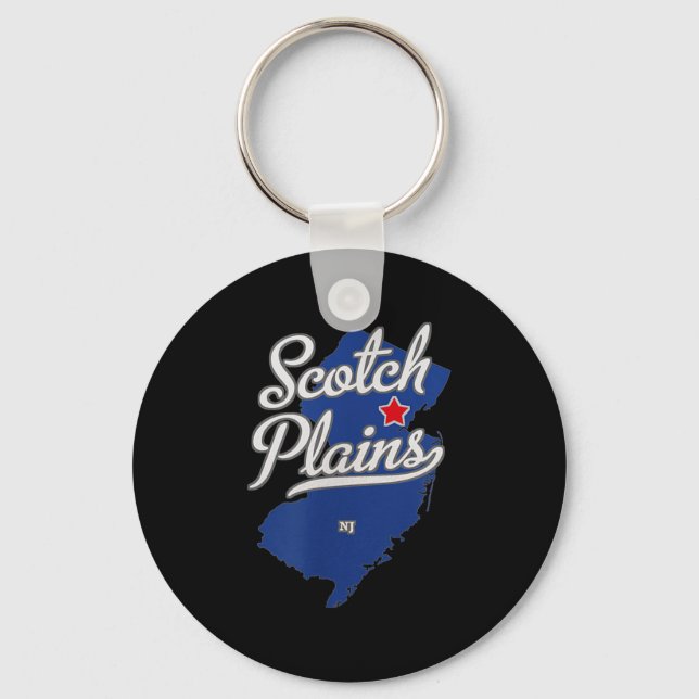 Scotch Plains New Jersey Nj Map  Key Ring (Front)