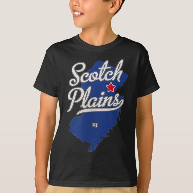 Scotch Plains New Jersey Nj Map  T-Shirt (Front)