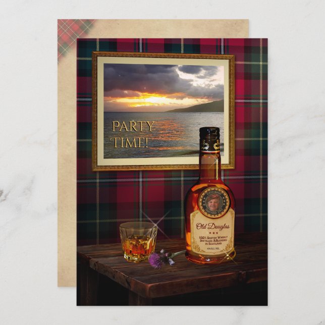Scotch Whisky Birthday Invitation (customisable) (Front/Back)