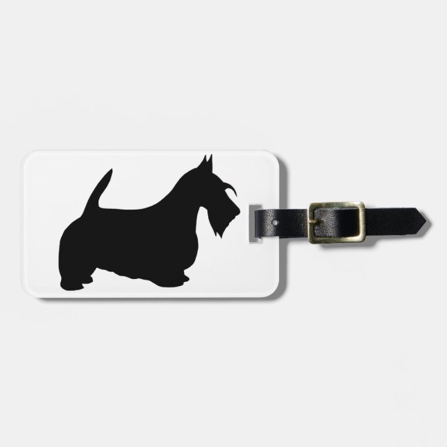 Scotish Terrier Silhouette Luggage Tag (Front Horizontal)