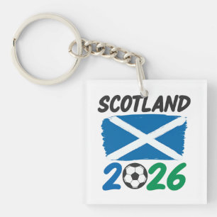 Scotland 2026 Soccer Fan Design / Saltire and Foot Key Ring