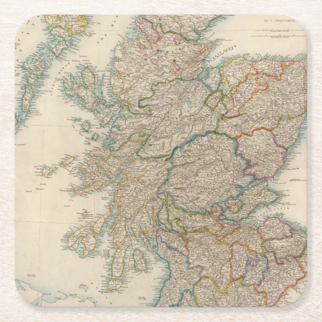 Scotland 3 square paper coaster (Front)