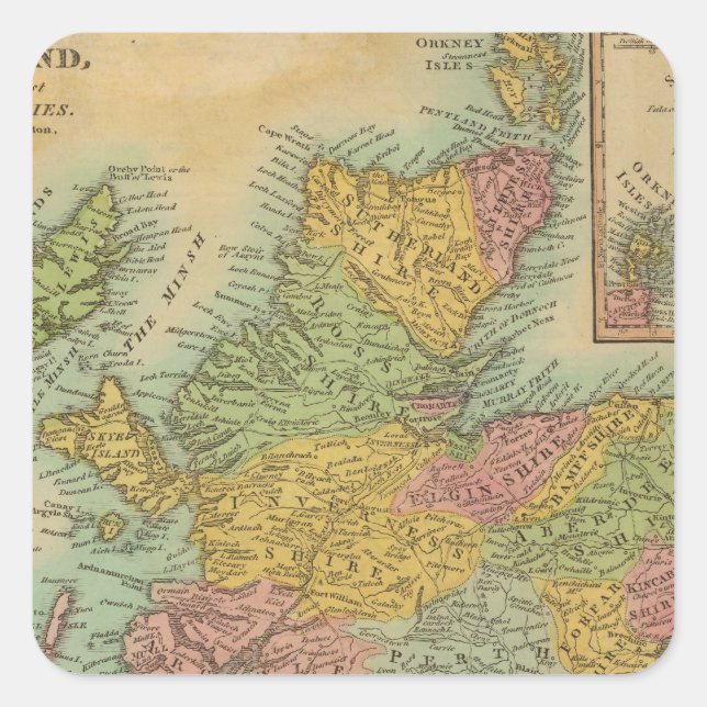 Scotland 3 square sticker (Front)