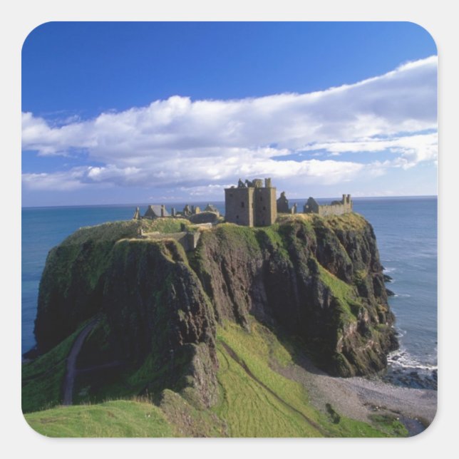 Scotland, Aberdeen. Dunnotar Castle. Square Sticker (Front)