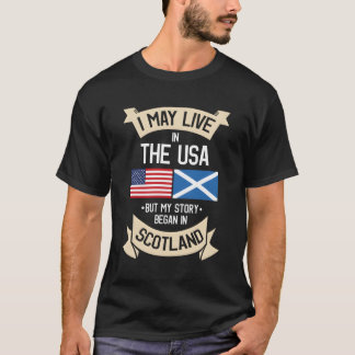 Scotland American Flag Usa Scottish Roots Gifts T-Shirt