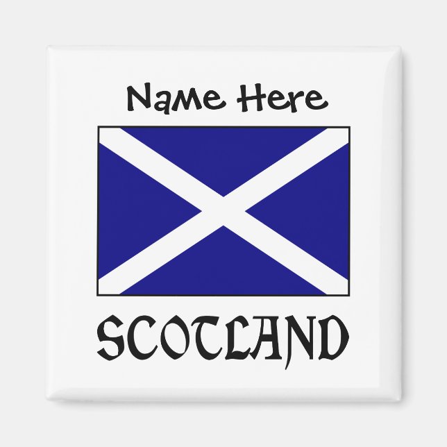 Scotland and Scot Flag Personalized Square Magnet (Front)