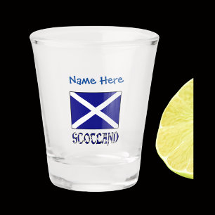 Scotland and Scottish Flag Blue Personalisation Shot Glass