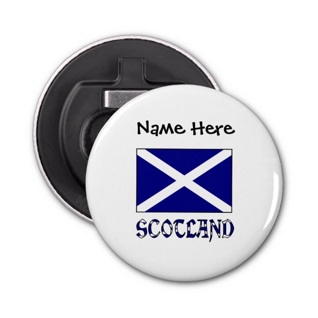 Scotland and Scottish Flag with Your Name Bottle Opener (Front)