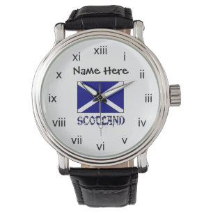 Scotland and Scottish Flag with Your Name Watch