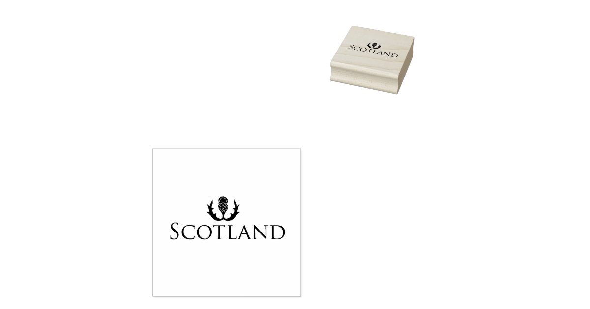 Scotland and Thistle rubber stamp Zazzle