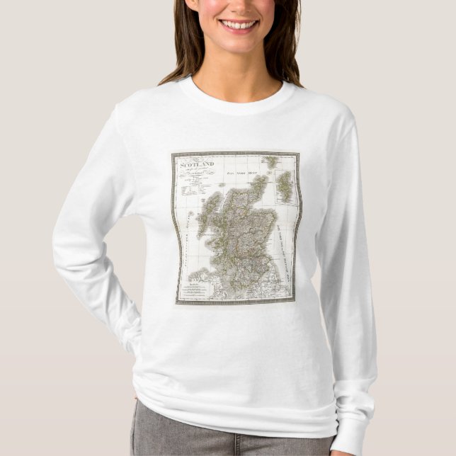 Scotland Atlas Map T-Shirt (Front)