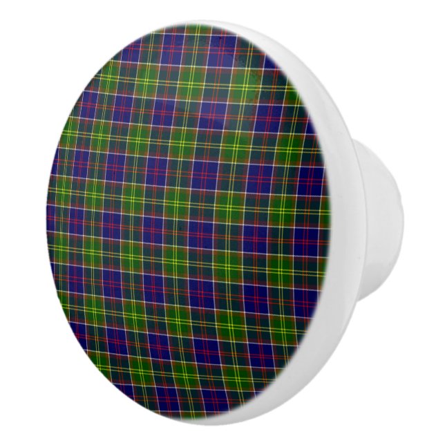 Scotland Ayrshire District Tartan Ceramic Knob (Right)