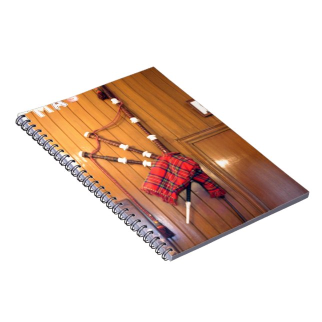 Scotland Bagpipe Tartan Plaid Musical Instrument Notebook (Right Side)